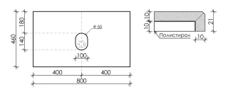 Столешница для ванной комнаты Sancos TT80A1 80см без отверстия под смеситель black sky